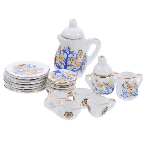Kisangel 1 Set Porzellan-Teeservice für Mädchen, Küche, Rollenspiel, Prinzessinnen-Teezeit-Spielset mit Mini-, Tassen, Miniaturen, Puppenhaus-Küchenzubehör Kisangel 1 Set Porzellan-Teeservice für Mädchen, Küche, Rollenspiel, Prinzessinnen-Teezeit-Spielset mit Mini-, Tassen, Miniaturen, Puppenhaus-Küchenzubehör von Kisangel