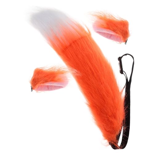 Kisangel 1 Set Prop Tails Kostüm Für Fuchskostüm Kopfbedeckung Fuchs Tierkostüme Tierschwänze Fuchskostüm Kunstpelz Fuchskostüm Dicke Fuchsohren Orange Kunstfell von Kisangel