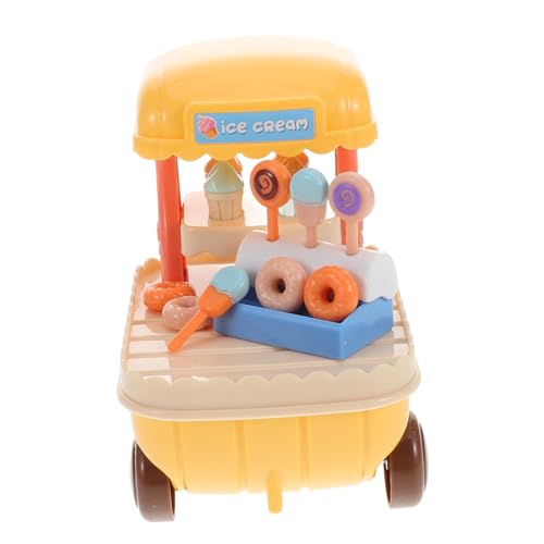 Kisangel 1 Set Puppenhaus Miniaturen Puppenhaus Lebensmittel Einkaufswagen Eiscreme Spielset Eiscreme Spielset Miniatur Eiscreme Mini Eiscreme Kunststoff von Kisangel