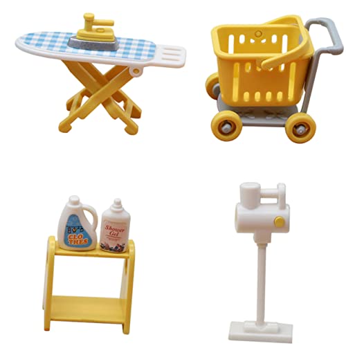 Kisangel 1 Set Reinigungsset Mini Waschmaschine Sensorische Waschmaschine Bügeleisen Simulation Waschmaschine Simulierter Gelber Kunststoff von Kisangel