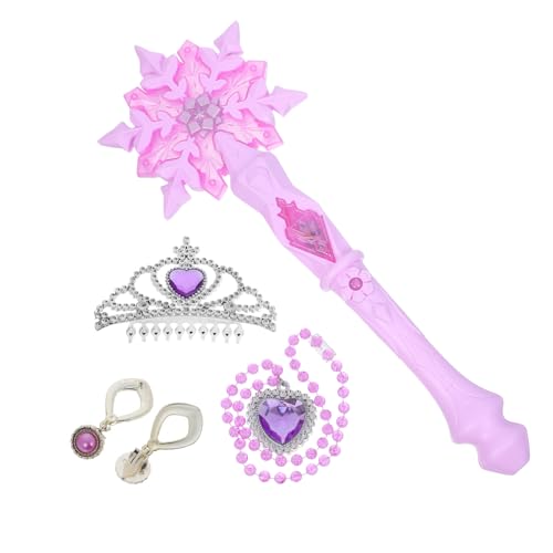 Kisangel 1 Set Schneeflocken-leuchtstab, Rosa Leuchtstab mit Prinzessinnenkrone, Halskette Und Ohrringen für Feenkinder, Mädchen, Party, Cosplay-dekor Kisangel 1 Set Schneeflocken-leuchtstab, Rosa Leuchtstab mit Prinzessinnenkrone, Halskette Und Ohrringen für Feenkinder, Mädchen, Party, Cosplay-dekor von Kisangel