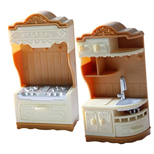 Kisangel 1 Set Schrankherdmodell Mini Miniaturmöbel Mini Hausbedarf Mini Schrank Mini Schmuck Mini Hausschmuck Miniatur Kochbank Miniaturherd Kunststoff von Kisangel