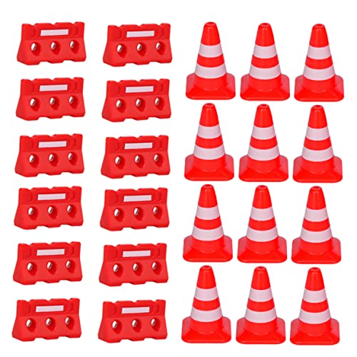 Kisangel 1 Set Verkehrszeichen Barrikaden Kleine Sicherheitskegel Spiel Im Freien Hindernis Garage Simulation Verkehrszeichen Straßensperren Schild Simulation Barrikade von Kisangel
