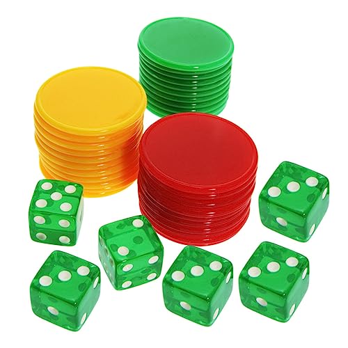 Kisangel 1 Set Würfel Set Chip Würfel Spiel Party Zubehör Lustige Spiel Würfel Spiel Zubehör Spiel Versorgung Party Versorgung Kunststoff Acryl von Kisangel