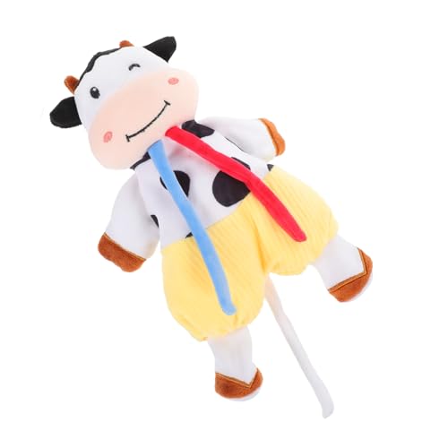 Kisangel 1 Stück Beruhigende Handtuchpuppe Cartoon-Kuh- Beißspielzeug Beißring Cord Weiß von Kisangel