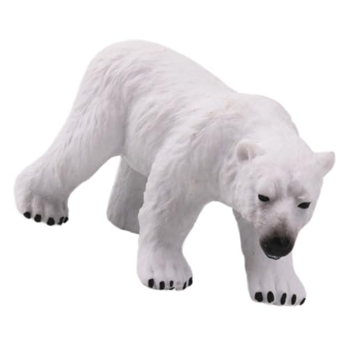 Kisangel 1 Stück Eisbär-Ornamente Miniaturfiguren tragen Mini-Dekoration Bär Skulptur Eisbär-Miniaturmodell realistisches Polartier Mini -Figur Figur Wohnkultur Tischfigur Weiß von Kisangel