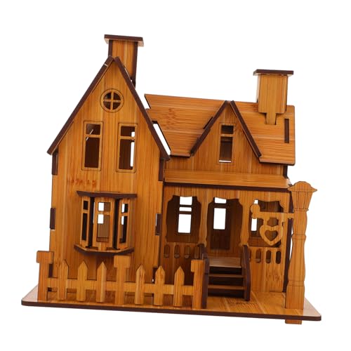 Kisangel 1 Stück Hausmodell Zusammenbauen Das Kinderspielzeug Kinderpuzzle Puppenhaus Reparaturwerkzeuge Basteln Montagespielzeug Hausmodell DIY Villa Modell Kreatives Puzzle Holz von Kisangel
