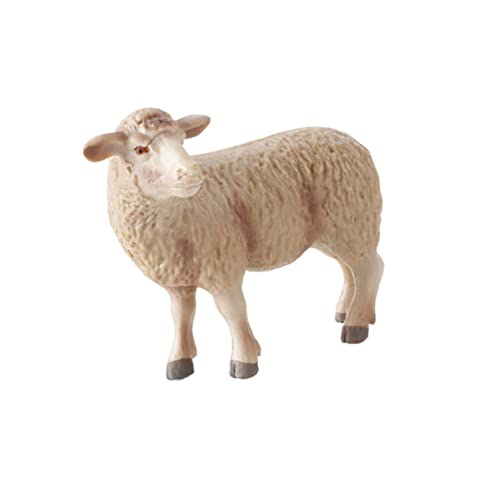 Kisangel 1 Stück Realistisches Schaf Modell Simuliertes Tier Deko aus Kunststoff für Beige Vivid Sheep Design für Schreibtisch Zimmerdeko Fotorequisiten von Kisangel