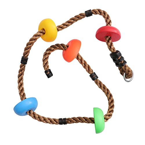 Kisangel 1 Stück Scheibenkletterseil im Freien Spiele im Freien Kletterseil für Kletterspielzeug hölzern Bunt Zufällige Farbe von Kisangel