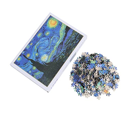 Kisangel 1 Stück Teile Nacht Puzzle für Erwachsene und Farbige Sternen Nacht Ölgemälde ohne Rahmen für Spaß und Präzise Passform und Hochwertige Verarbeitung von Kisangel