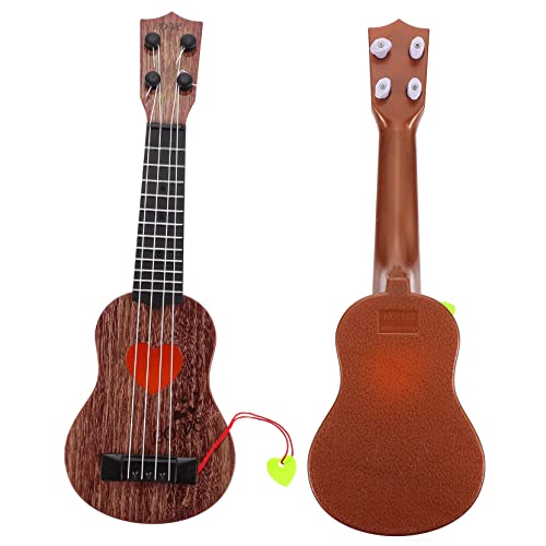 Kisangel 1 Stück Ukulele für Simulation Ukulele Herz Cappuccino Farbe Musikinstrument für Kleinkinder Fördert die Musikalische Entwicklung und Ist für Anfänger von Kisangel