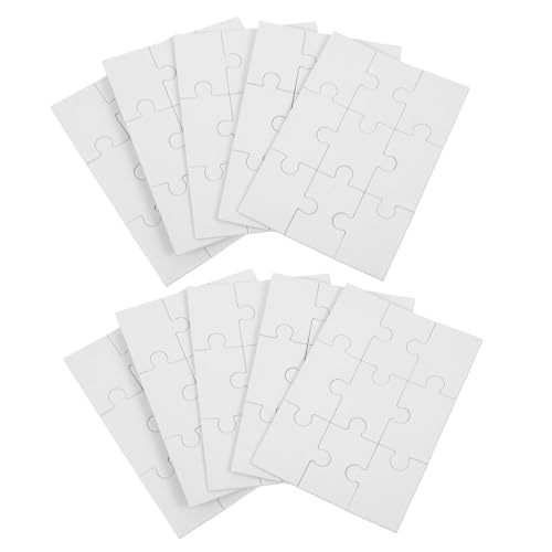 Kisangel 10 Blatt Leere Farb Puzzle Puzzle-Rohlinge zeichnen Leere Puzzles basteln DIY-Rohlinge-Produkte Zeichne Leere Rätsel Zeichenrätsel Puzzlespielzeug hölzern Beige von Kisangel