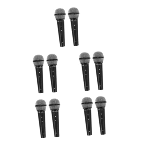 Kisangel 10 Mikrofon Requisiten Simulationsmikrofone für Schwarz für Karaoke Partys und Rollenspiele für Kleine von Kisangel