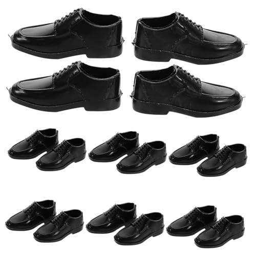 Kisangel 10 Paar Schuhe Puppenhaus Miniatur Puppenschuhe Miniatur Herrenschuhe Puppen Minischuhe Herren Puppenschuhe Winzige Mini Schuhe Mikro Landschaftsdekorationen Puppen von Kisangel