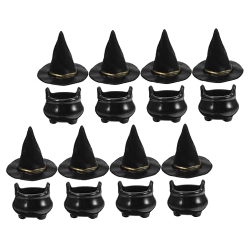 Kisangel 10 Sätze Miniatur Halloween Hexenhüte Kessel Deko Teiliges für Diy Festtagsgestaltung für Kreative Feiern Füllmaterial für Geschenktüten von Kisangel