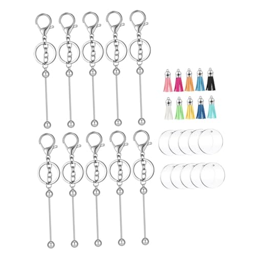 Kisangel 10 Sätze Perlen -schlüsselbund -Set Schlüsselringe Sublimations-schlüsselanhänger Schlüsselanhänger Mit Wärmeübertragung Schlüsselanhänger-Haken-Ringe Deko Metall Kisangel 10 Sätze Perlen -schlüsselbund -Set Schlüsselringe Sublimations-schlüsselanhänger Schlüsselanhänger Mit Wärmeübertragung Schlüsselanhänger-Haken-Ringe Deko Metall von Kisangel