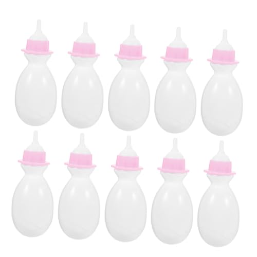 Kisangel 10 Stück Babyflasche Kinderspielzeug Requisiten Für Kinderrollenspiele Gefälligkeiten Für Die Babyparty Simulation Flaschenspielzeug Miniatur-babypuppenflaschen Plastik Weiß von Kisangel