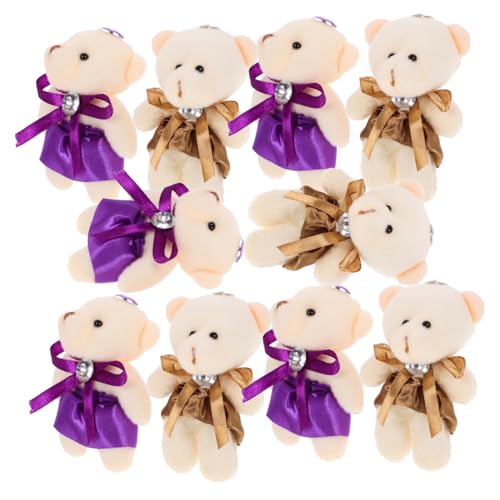 Kisangel 10 Stück Bärenanhänger knuddelig weiche kleine Puppe hängend ausgestopft Figur Plüschbär Anhänger für Rucksäcke Kuscheltiere Anhänger Plüschtiere Anhänger PP Baumwolle von Kisangel