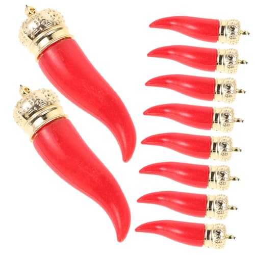 Kisangel 10 Stück Chili-Pfeffer-Charme Pfefferanhänger Ohrringe Machen Charms künstlicher Pfeffer Ohrring-Charms simuliertes Pfeffermodell Chili-Charme Pfefferverzierung Plastik rot von Kisangel