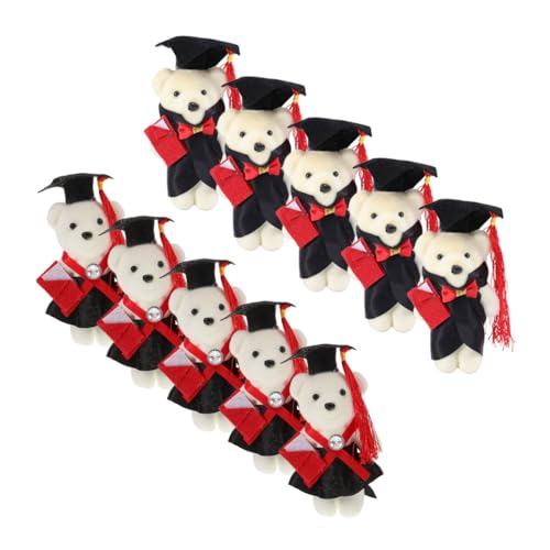 Kisangel 10 Stück DIY Bouquet Material Abschluss Bär Blumenstrauß Tragen Mini Abschlussbär Masse Kleine Abschlussbären Plüsch Abschlussbär-schmuck Für Studierende Dekoration Schaum Black von Kisangel