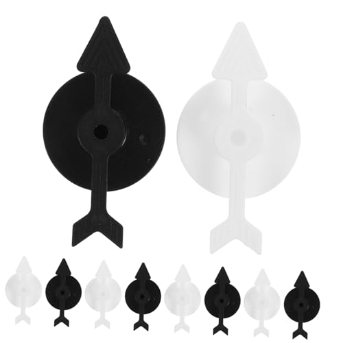 Kisangel 10 Stück DIY Kunststoff Pfeilzeiger Spielzeiger Schwarz und Weiß Drehbare Marker für Brettspiele Klassenzimmer und Party Interaktive Spielrequisiten für Schulprojekte von Kisangel