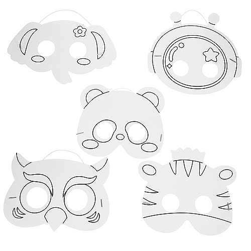 Kisangel 10 Stück Diy Papiermasken zum Bemalen Tiermasken für Feste Bastelarbeiten und Kreative Aktivitäten für Halloween und Schulprojekte Kisangel 10 Stück Diy Papiermasken zum Bemalen Tiermasken für Feste Bastelarbeiten und Kreative Aktivitäten für Halloween und Schulprojekte von Kisangel