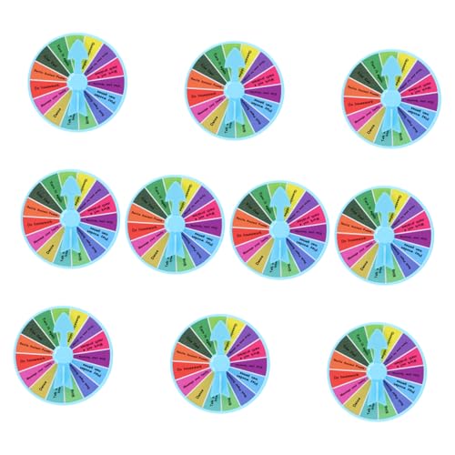 Kisangel 10 Stück Drehstifte Farbpreisrad Trink Roulette Spiel Teambuilding Spiele Farbspiele Für Erwachsene Drehrad Spiel Tombola Rad Papierkarte von Kisangel