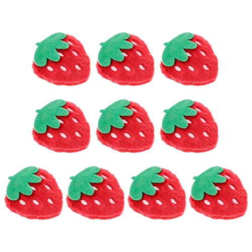 Kisangel 10 Stück Erdbeer-Brosche bunt Aufnäher für Trucker-Mützen Obst Erdbeere Sticken Eisenflecken Kawaii Flicken zum Aufbügeln niedliche Flicken zum Aufbügeln Plüsch rot von Kisangel
