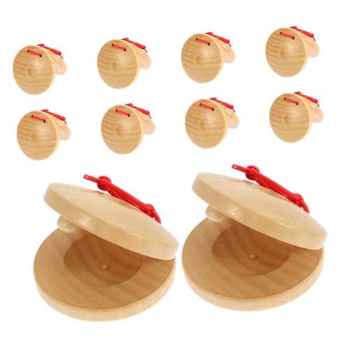 Kisangel 10 Stück Fingerkastagnetten Für Musikinstrumente Aus Holz Für Kleinkinder Im Vorschulalter Pädagogisches Rhythmusspielzeug Orff Musiklernwerkzeuge Für Anfänger von Kisangel