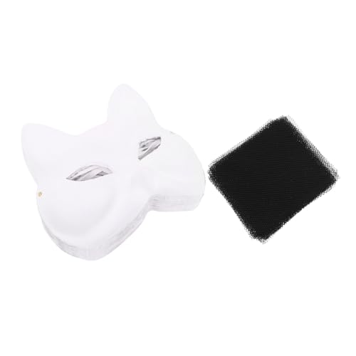 Kisangel 10 Stück Fuchs Gesichtsmasken DIY Bastel Fuchsmasken Cosplay Fuchsmasken Zum Handbemalen DIY Unlackierte Zum Bemalen Verkleidungsmasken von Kisangel