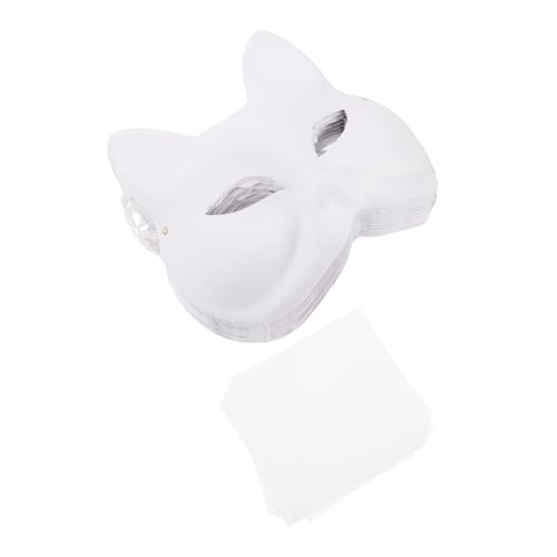 Kisangel 10 Stück Fuchs Gesichtsmasken Verkleidungsmasken Cosplay Partyzubehör Kostüm Requisiten Maskerade Gesichtsabdeckung Maskerade Masken Leere Gesichtsmaske Unbemalte Maske von Kisangel