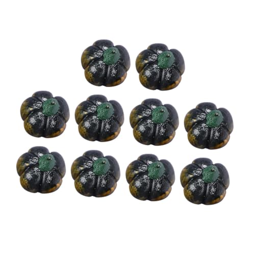 Kisangel 10 Stück Grünes Kürbis Modell Kürbisse klein Miniaturen Kürbis- drinnen Pumpkin Decor kürbisdeko Simulationskürbis Miniaturhaus Kürbis basteln Mini-Hausschmuck Harz von Kisangel