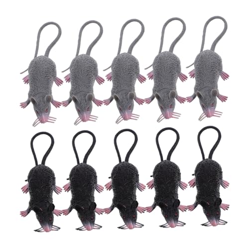 Kisangel 10 Stück Halloween Ratte Gruselige Dekoration Kleine Lebensechte Haarige Zimmerratten Rattenstreichspielzeug Mini Klein Für Horrorpartys Gefälschte Gruselige von Kisangel