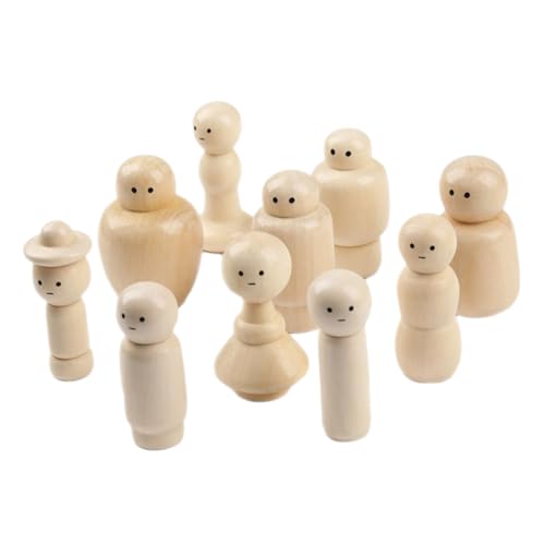 Kisangel 10 Stück Holzfiguren Puppe Mit Haaren Peg-Puppen Mein Unfertige Peg -Leute Steckpuppen Unvollendet Menschenfiguren Für Unbemaltte Peg -Puppen Kisangel 10 Stück Holzfiguren Puppe Mit Haaren Peg-Puppen Mein Unfertige Peg -Leute Steckpuppen Unvollendet Menschenfiguren Für Unbemaltte Peg -Puppen von Kisangel