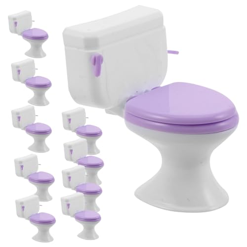 Kisangel 10 Stück Maßstab Realistische Puppenhaus-Toilette Kindgerechtes Badezimmermöbel-Accessoire für Detailgetreue Puppenhaus-badgestaltung von Kisangel