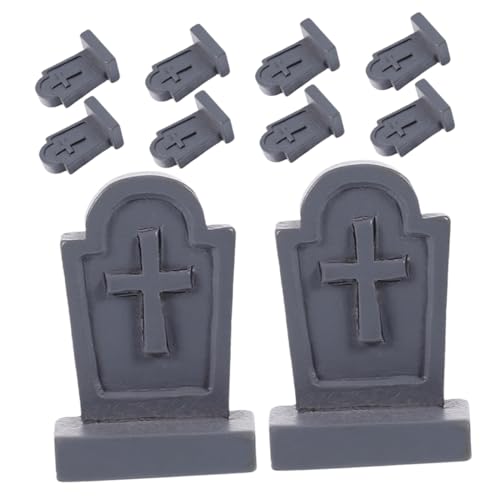 Kisangel 10 Stück Mikro Landschafts Grabsteine Friedhofs Grabsteine Grabstein Dekorationen Für Friedhofspartys Grabstein Modell Miniatur Friedhofsdekor Halloween Gefälschter von Kisangel