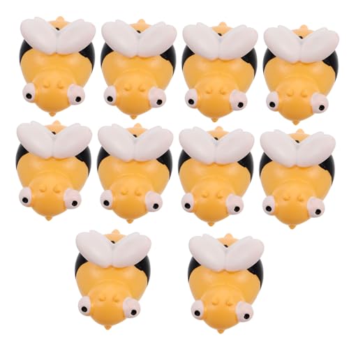 Kisangel 10 Stück Mini -Harz -Tiere Handgefertigte Bienenfiguren Dekorative Bienenfiguren Bienen-Kuchen-Topper Bienen für Miniaturzubehör Minibienen zum Basteln Minifiguren aus Kunstharz von Kisangel