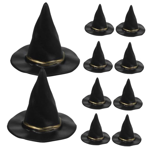 Kisangel 10 Stück Mini Hexenhüte für Puppen Dekorative Halloween Mini Hüte für Diy Projekte und Partys für Sammler und Bastelarbeiten von Kisangel