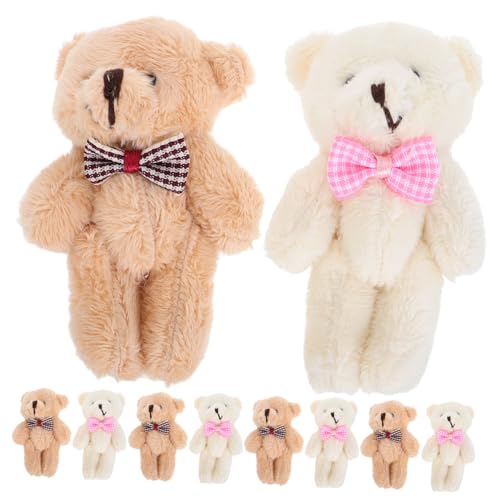 Kisangel 10 Stück Mini-Plüschbärenpuppe Kuscheltier Schlüsselanhänger Tierchen Schlüsselanhänger Mini Bär Plüsch Bär Puppe Fadenbär kleine Bären Miniatur-Kuscheltiere Baumwolle von Kisangel
