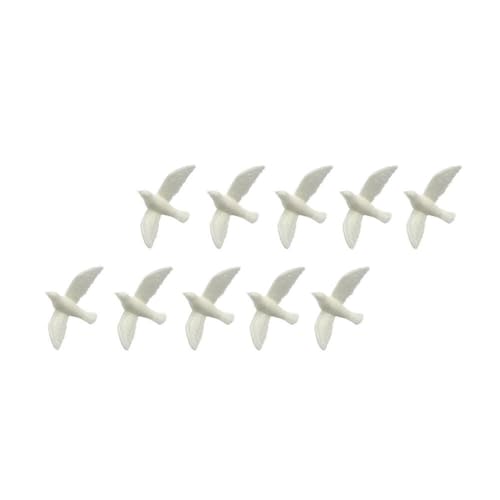 Kisangel 10 Stück Mini-Taubenfigur Miniatur-Harztaube Winzige Taubenfiguren Taubenstatue Weiße Taube Ornament Taubenskulptur Modell Zum Basteln Mooslandschaft Gartendekoration von Kisangel