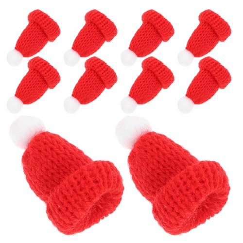 Kisangel 10 Stück Mini-weihnachtsmannmützen, Weihnachts-strickmützen für Rote Diy-weinflaschen-puppenkappen, Handgefertigte Accessoires, Party-gastgeschenk, Weihnachtsdekoration Kisangel 10 Stück Mini-weihnachtsmannmützen, Weihnachts-strickmützen für Rote Diy-weinflaschen-puppenkappen, Handgefertigte Accessoires, Party-gastgeschenk, Weihnachtsdekoration von Kisangel