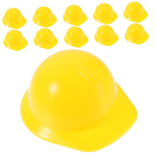 Kisangel 10 Stück Miniatur Bauhelm Teiliges Realistischer Helm Modelle für Puppen Perfektes Zubehör für Kreatives Spiel und Dekoration im Puppenhaus von Kisangel