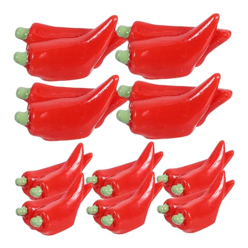 Kisangel 10 Stück Miniaturisierte Künstliche Chili Paprika Realistische Deko für DIY Landschaften Authentische Nachbildung für Küchen und Fotodekoration von Kisangel