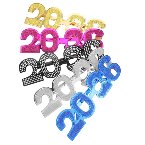 Kisangel 10 Stück Neujahrsbrillen 2026 – Glitzernde Silvesterbrillen für Abschlussfeiern, Feiertagspartys, Fotoautomaten-requisiten Kisangel 10 Stück Neujahrsbrillen 2026 – Glitzernde Silvesterbrillen für Abschlussfeiern, Feiertagspartys, Fotoautomaten-requisiten von Kisangel