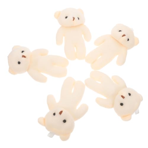 Kisangel 10 Stück Pendellanzpuppe Bären Creme Knuddelig Plüsch Karikatur Mini Figur Partygeschenke Tragen Bär Schlüsselanhänger Verbunden Mittel Kind Rosa Stoff Beige von Kisangel