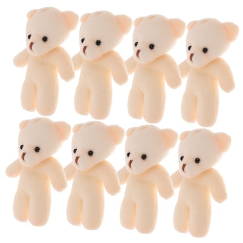 Kisangel 10 Stück Plüschbär Puppe Miniatur Mädchen Winzige Realistische Kuschelbären Flauschiger Bob Plüsch Kuscheltiere Wenn Klein Niedlich Weich Kleine Superpuppen Schlüssel Hat Weiße Pp von Kisangel