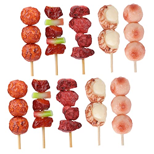 Kisangel 10 Stück Simulierte Grillspieße Spielmodelle Für Simuliertes Grillgut Lernspielzeug Für Grillspielzeug Für Küche Food-Modell Restaurant-Food-Modell PVC von Kisangel