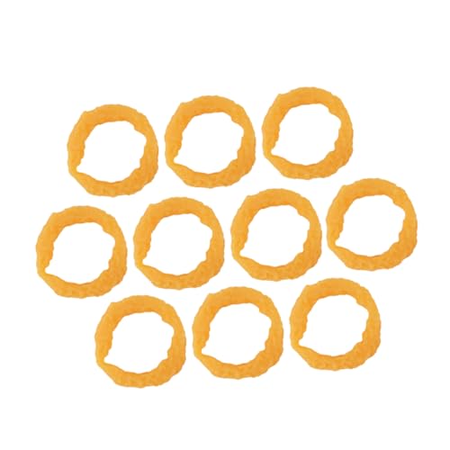 Kisangel 10 Stück Simulierte Tintenfischringspielzeug Spielzeuge Simulierte Tintenfischringe Entzückendes Essensmodell Verschleißfestes Lebensmitteldekor Yellow PVC von Kisangel