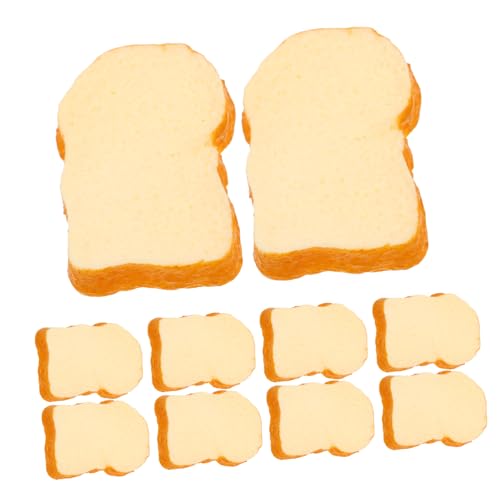Kisangel 10 Stück Simulierte Toastscheiben Brot Basteln Realistisches Lebensmittel Gefälschter Toast Gummi Spiellebensmittel Gefälschte Lebensmittel Realistisches von Kisangel