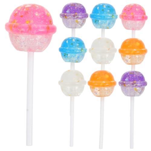 Kisangel 10 Stück Simuliertes Harzlollipop Fälschung gefälscht knallt Lutscher Kind hochzeitsdeko spielzeuge süssigkeiten Süßigkeiten-Dekorations-Requisiten Party bevorzugt Süßigkeiten von Kisangel